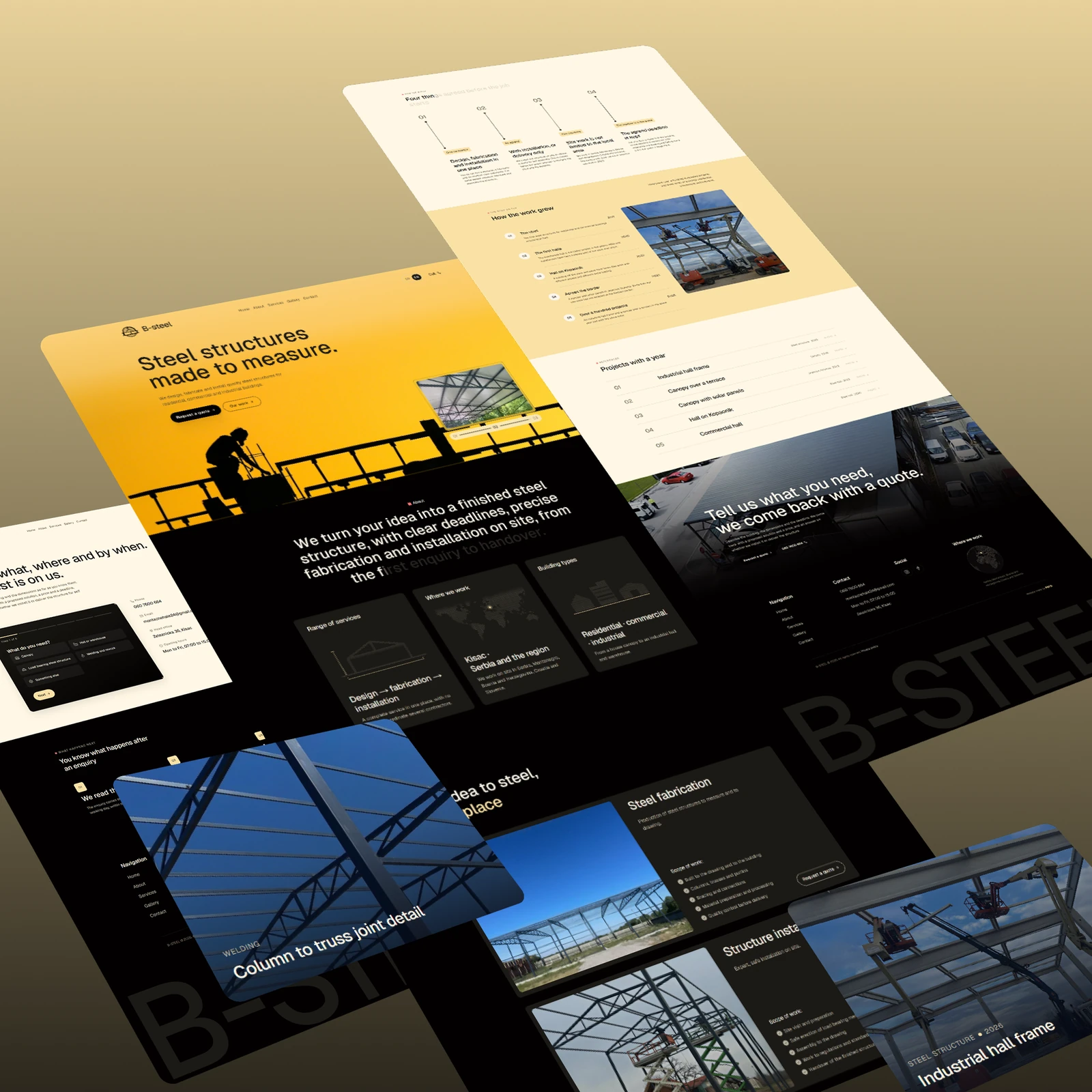 Website we built for B-Steel, metal fabrication