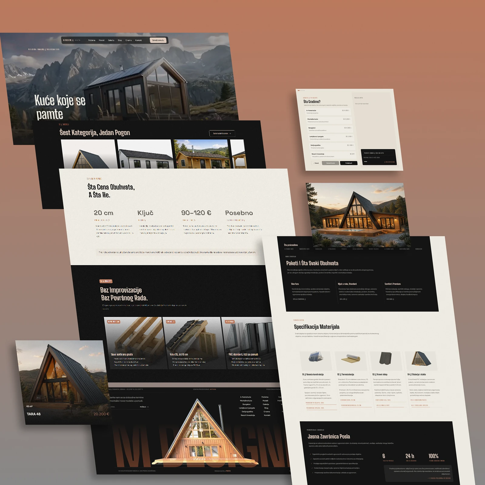 Website we built for M Designe, prefab and a-frame houses